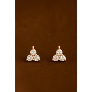 Lundholm Rhea – 3-Ball Stud Earrings with Cubic Zirconia – Rose Gold-Tone (S925) Lundholm Rhea – 3-Ball Stud Earrings with Cubic Zirconia – Rose Gold-Tone (S925)