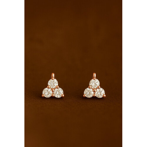 Lundholm Rhea – Ohrstecker mit 3 Kugeln und Zirkonia – Roségoldfarben (S925) Lundholm Rhea – Ohrstecker mit 3 Kugeln und Zirkonia – Roségoldfarben (S925)