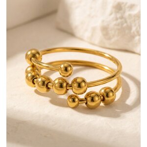 Lundholm Lauren – Anxiety Ring with Beads – Gold-Tone Lundholm Lauren – Anxiety Ring with Beads – Gold-Tone