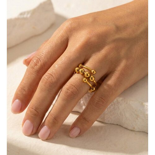 Lundholm Lauren – Anti-Stress Ring met Bolletjes – Goudkleurig Lundholm Lauren – Anti-Stress Ring met Bolletjes – Goudkleurig