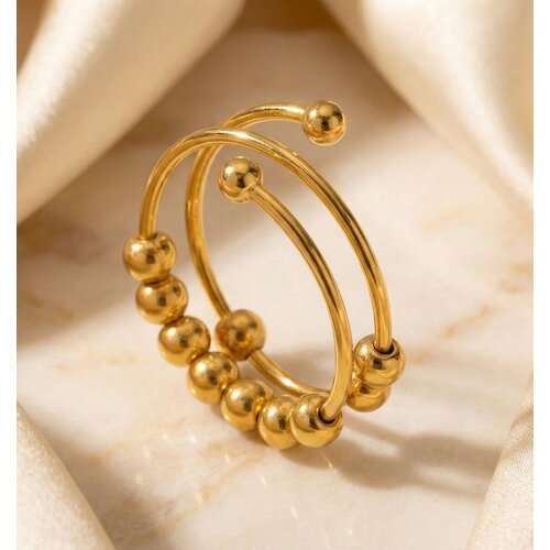 Lundholm Lauren – Anti-Stress Ring met Bolletjes – Goudkleurig Lundholm Lauren – Anti-Stress Ring met Bolletjes – Goudkleurig