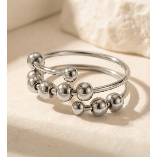 Lundholm Lauren – Anti-Stress-Ring mit Kugeln – Silberfarben