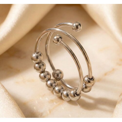 Lundholm Lauren – Anti-Stress-Ring mit Kugeln – Silberfarben