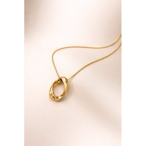 Lundholm Malin – Ketting met Ronde Hanger – Goudkleurig Lundholm Malin – Ketting met Ronde Hanger – Goudkleurig
