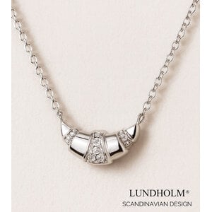 Lundholm Nilla – Necklace with Croissant Pendant – Silver-Tone Lundholm Nilla – Necklace with Croissant Pendant – Silver-Tone