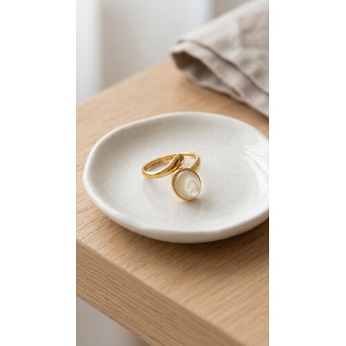 Lundholm Jolijn – Ring mit weißem Mondstein Damen – Goldfarben Lundholm Jolijn – Ring mit weißem Mondstein Damen – Goldfarben