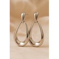 Avela – Drop Statement Earrings – Silver-Tone