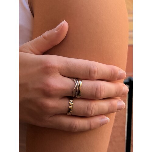 Lundholm Ceylin – Verstelbare Ring met Hartjes – Goudkleurig