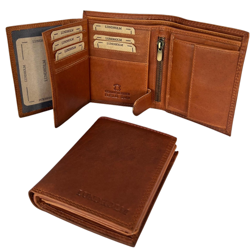 Lundholm Billfold Heren Portemonnee Vintage Leer met RFID – Cognac Lundholm Billfold Heren Portemonnee Vintage Leer met RFID – Cognac