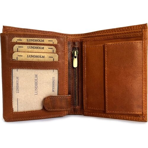 Lundholm Billfold Heren Portemonnee Vintage Leer met RFID – Cognac Lundholm Billfold Heren Portemonnee Vintage Leer met RFID – Cognac