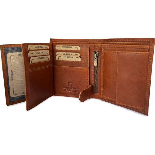 Lundholm Billfold Heren Portemonnee Vintage Leer met RFID – Cognac Lundholm Billfold Heren Portemonnee Vintage Leer met RFID – Cognac