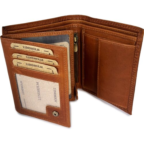 Lundholm Billfold Heren Portemonnee Vintage Leer met RFID – Cognac Lundholm Billfold Heren Portemonnee Vintage Leer met RFID – Cognac
