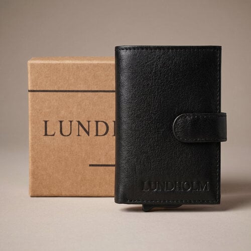 Lundholm Örebro – Leder-Kartenetui mit RFID – Schwarz Lundholm Örebro – Leder-Kartenetui mit RFID – Schwarz