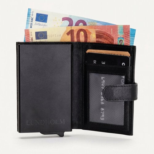 Lundholm Örebro – Leder-Kartenetui mit RFID – Schwarz Lundholm Örebro – Leder-Kartenetui mit RFID – Schwarz