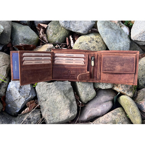 Lundholm Billfold Heren Portemonnee Vintage Leer met RFID – Bruin Lundholm Billfold Heren Portemonnee Vintage Leer met RFID – Bruin