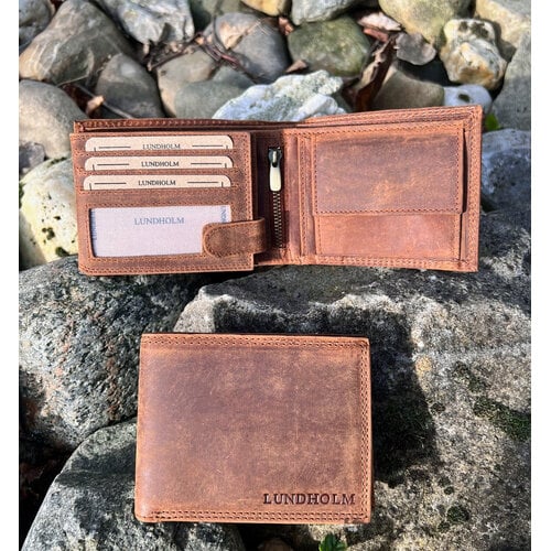 Lundholm Billfold Heren Portemonnee Vintage Leer met RFID – Bruin Lundholm Billfold Heren Portemonnee Vintage Leer met RFID – Bruin