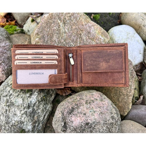 Lundholm Billfold Heren Portemonnee Vintage Leer met RFID – Bruin Lundholm Billfold Heren Portemonnee Vintage Leer met RFID – Bruin