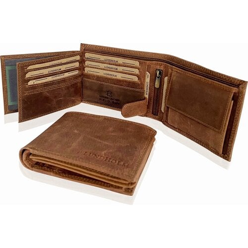 Lundholm Billfold Heren Portemonnee Vintage Leer met RFID – Bruin Lundholm Billfold Heren Portemonnee Vintage Leer met RFID – Bruin