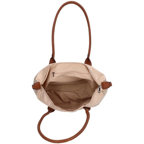 Lundholm Danviken – Shopper mit Reißverschluss und 5 Fächern – Beige-Champagner
