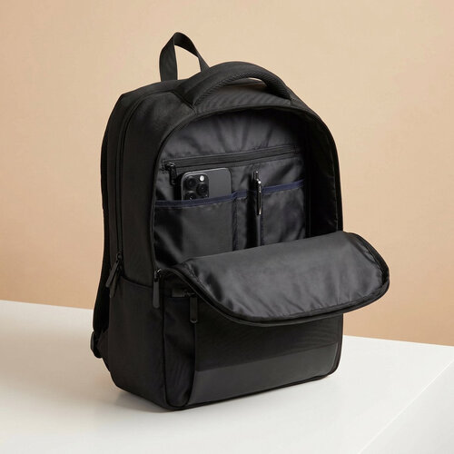 Lundholm Laptop Rugzak Heren 22L met USB-poort – Diep Zwart Lundholm Laptop Rugzak Heren 22L met USB-poort – Diep Zwart