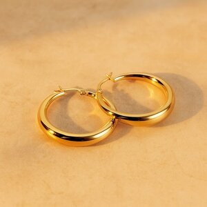 Lundholm Lou – Creolen 30 mm Damen – Goldfarben
