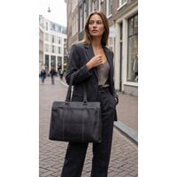 Leder-Laptoptasche Damen 15,6 Zoll – Schwarz