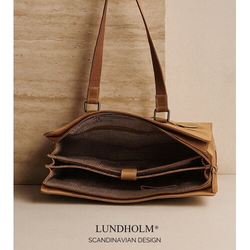 Lundholm Leder-Laptoptasche Damen 15,6 Zoll – Schwarz Lundholm Leder-Laptoptasche Damen 15,6 Zoll – Schwarz