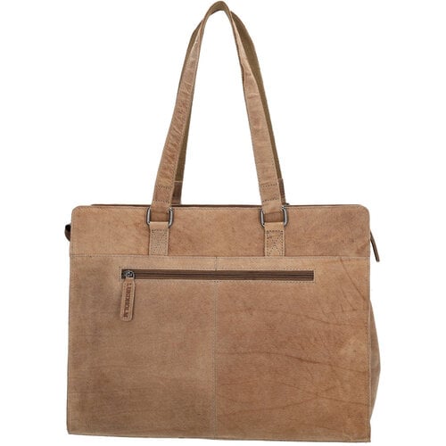 Lundholm Leren Laptoptas Dames 15,6 inch – Zandbruin