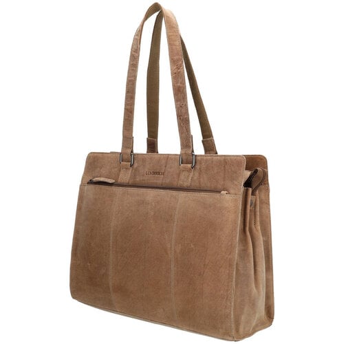 Lundholm Leren Laptoptas Dames 15,6 inch – Zandbruin