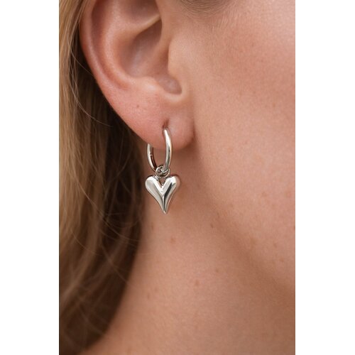 Lundholm Saltrup – Earrings with Heart Charm for Women – Gold-Tone Lundholm Saltrup – Earrings with Heart Charm for Women – Gold-Tone