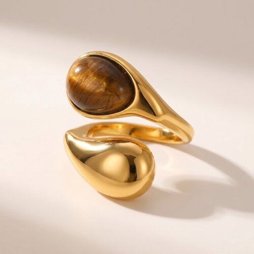 Lundholm Tiger – Adjustable Ring with Tiger's Eye for Women – Brown Lundholm Tiger – Adjustable Ring with Tiger's Eye for Women – Brown
