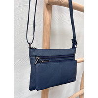 Kopenhagen – Grote Leren Schoudertas – Donkerblauw
