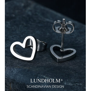 Lundholm Lundholm Luxe Oorknopjes Dames Goudkleurig  en Zilverkleurig – Premium Stainless Steel – Verguld – Kleine Hartjes (0.9 cm)
