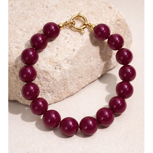 Lundholm Helsinki – Kralen Armband Dames met Bedel – Bordeaux Lundholm Helsinki – Kralen Armband Dames met Bedel – Bordeaux