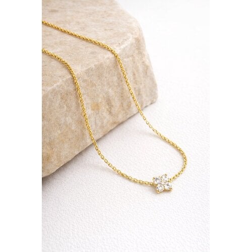 Lundholm Lukk – Ketting met Klavertjevier en Zirkonia Dames – Goudkleurig Lundholm Lukk – Ketting met Klavertjevier en Zirkonia Dames – Goudkleurig