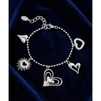 Love – Bettelarmband mit Herzen Damen – Silberfarben