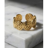 Merel – Adjustable Spiral Ring for Women – Gold-Tone