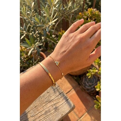 Lundholm Jutta – Armband mit Herzen und Zirkonia Damen – Goldfarben Lundholm Jutta – Armband mit Herzen und Zirkonia Damen – Goldfarben