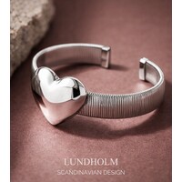 Lova – Bangle Bracelet with Heart for Women – Silver-Tone