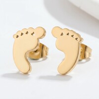 Bebe – Babyfüßchen Ohrstecker Damen – Goldfarben