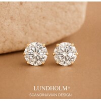 Nikki – Cubic Zirconia Stud Earrings for Women – 6 mm – Gold-Tone