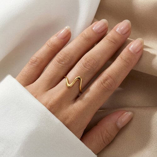 Lundholm Elia – Adjustable Minimalist Ring for Women – Gold-Tone Lundholm Elia – Adjustable Minimalist Ring for Women – Gold-Tone