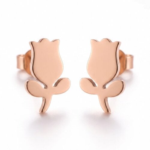 Lundholm Fiene – Tulpen Ohrstecker Damen – Roségold Lundholm Fiene – Tulpen Ohrstecker Damen – Roségold