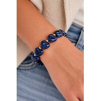 Jada – Beaded Bracelet with Hearts – Blue