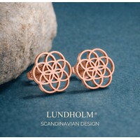 Pia – Flower of Life Stud Earrings – Rose Gold-Tone
