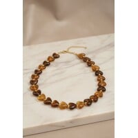 Linne – Kralenketting met Hartjes Dames – Bruin
