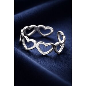 Lundholm Saksun – Ring mit verbundenen Herzen Damen – Silberfarben Lundholm Saksun – Ring mit verbundenen Herzen Damen – Silberfarben