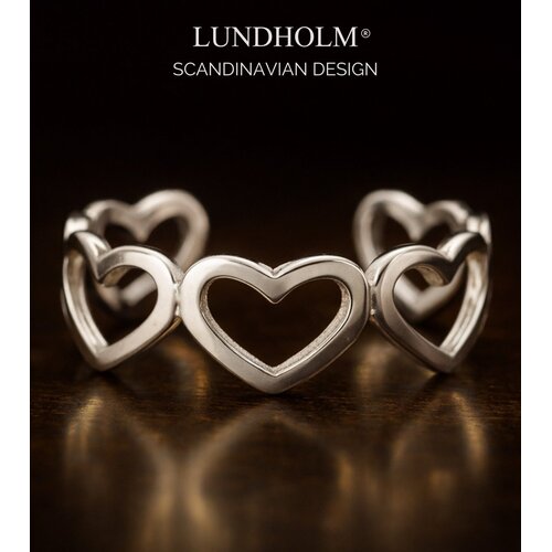 Lundholm Saksun – Ring met Verbonden Hartjes Dames – Zilverkleurig