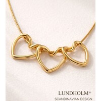 Luv – Necklace with Three Hearts for Women – Gold-Tone