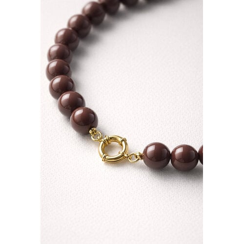 Lundholm Helsinki – Beaded Necklace for Women 15 mm – Dark Brown Lundholm Helsinki – Beaded Necklace for Women 15 mm – Dark Brown